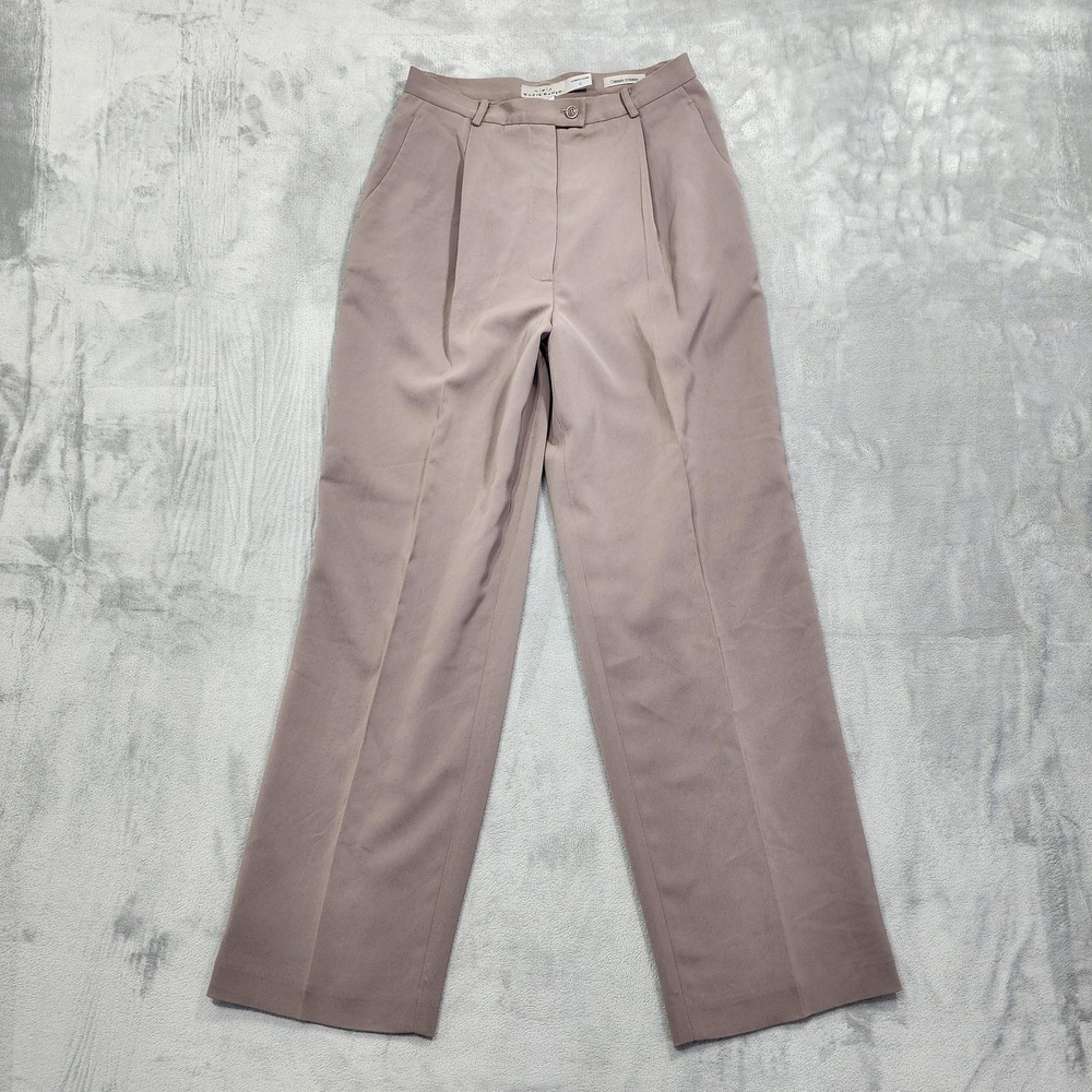 Vintage Eddie Bauer AKA Pants Womens 12 Beige Classic Trouser Straight Leg Lined